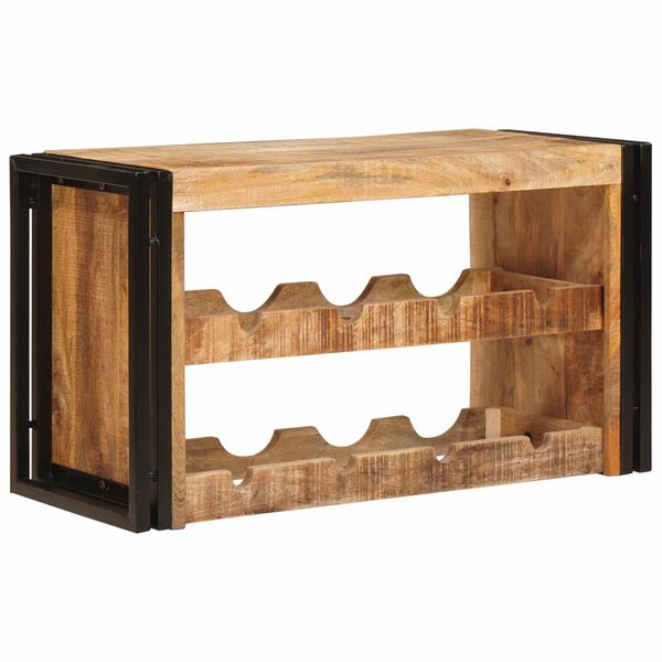 vidaXL Portabottiglie 100 x 45 x 33 cm Legno di Mango Grezzo Massiccio