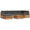 vidaXL Set di divani da esterno 7 pz Naturale e Antracite