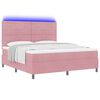 vidaXL Letto a Sorgente LED con materasso Rosa 180 x 200 cm Tessuto