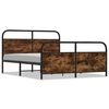 vidaXL Giroletto senza Materaso in Metallo Rovere Fumo 150x200 cm