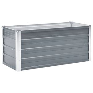 vidaXL Letto Rialzato Giardino in Acciaio Zincato 100x40x45 cm Grigio