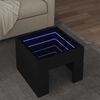 vidaXL Tavolino da Salotto con LED Infinity Nero 40x40x30 cm