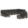 vidaXL Set Divano da Giardino 12 pcs Grigio polyrattan
