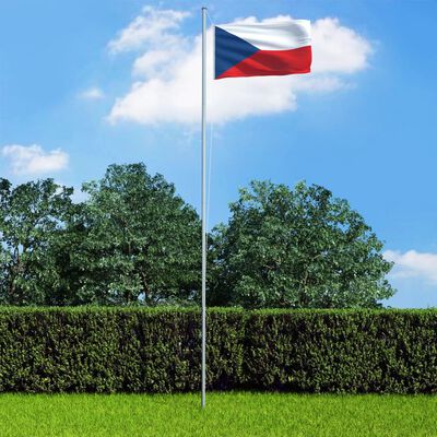 vidaXL Bandiera della Repubblica Ceca con Pennone in Alluminio 4 m