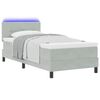 vidaXL Letto a Sorgente LED con led Grigio chiaro 80 x 200 cm Velluto