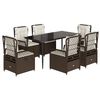 vidaXL Set da Pranzo da Giardino 7pz con Cuscini in Polyrattan Marrone