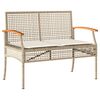 vidaXL Panca da Giardino con Cuscino Beige Polyrattan e Legno Acacia