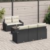 vidaXL Set di divani con cuscino 6 pcs Nero e Crema polyrattan