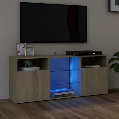 vidaXL Mobile Porta TV con Luci LED Rovere Sonoma 120x30x50 cm