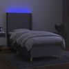 vidaXL Letto a Molle Materasso e LED Grigio Chiaro 80x200 cm Tessuto