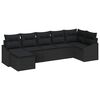 vidaXL Set di divani con cuscino 7 pcs Nero polyrattan