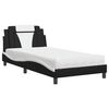 vidaXL Letto Viana con Materasso Nero e Bianco 100x200 cm in Similpelle