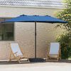 vidaXL Ombrello da giardino Blu 385 x 209 x 244 cm Tessuto