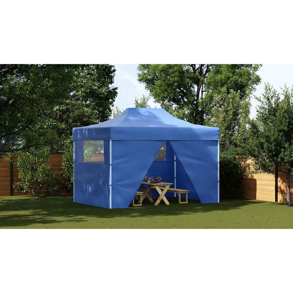 vidaXL Tenda Pieghevole Pop-Up con 4 Pareti Laterali 3x4,5 m Blu
