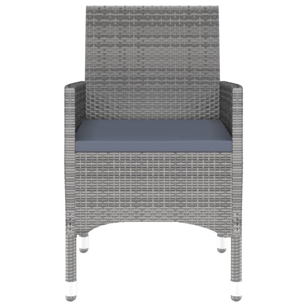 vidaXL Set da Pranzo per Giardino 5 pz in Polyrattan Grigio