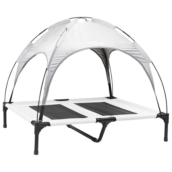 vidaXL Letto per Cani Grigio Argento 92 x 77 x 82,5 cm Acciaio