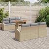 vidaXL Set Divano da Giardino con cuscino 7 pcs beige e grigio chiaro