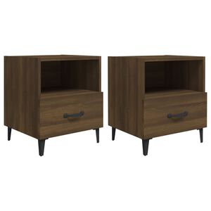 vidaXL Comodini 2 pz Rovere Marrone in Legno Multistrato