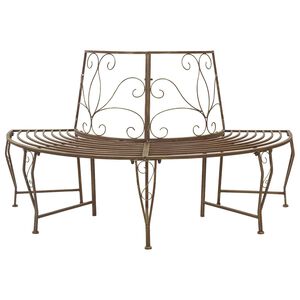 vidaXL Panchina per Alberi 4-Numero di posti 160 x 80 x 89 cm Acciaio