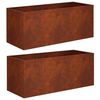 vidaXL Vaso da giardino 2 pz Ruggine 80 x 40 x 40 cm Acciaio Corten