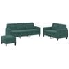 vidaXL Set di Divani 3 pz Verde Scuro in Velluto