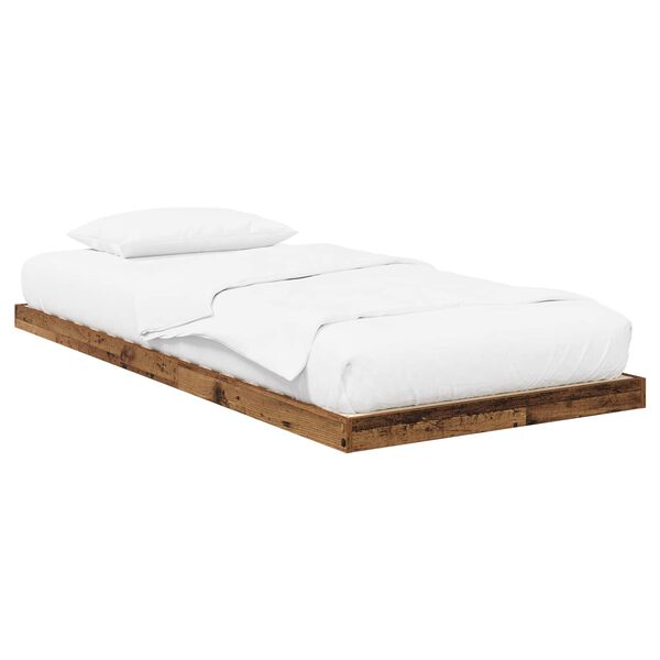 vidaXL Struttura letto a terra Legno vecchio 75 x 190 cm