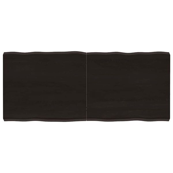 vidaXL Piano Tavolo Marrone Scuro 140x60x(2-6)cm Rovere Non Trattato