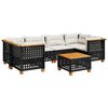 vidaXL Set Divani da Giardino con Cuscini 7pz Nero Polyrattan