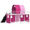 vidaXL Struttura del letto loft per bambini Bianco e Rosa Metallo