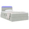 vidaXL Letto con contenitore e LED Grigio chiaro 120 x 200 cm Velluto