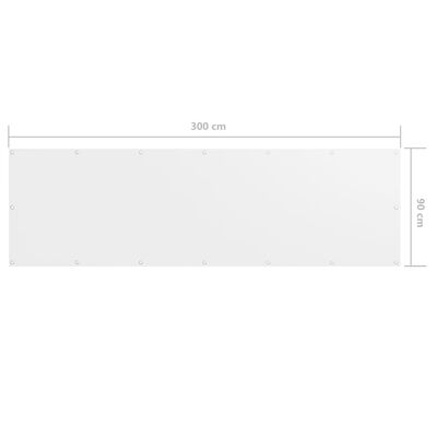 vidaXL Paravento da Balcone Bianco 90x300 cm in Tessuto Oxford