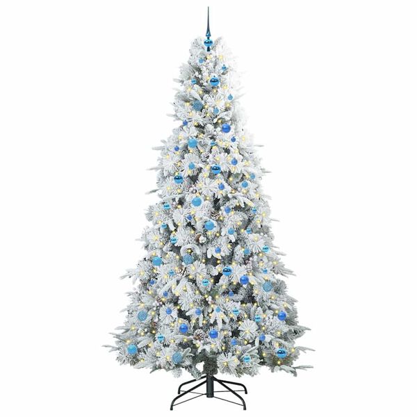 vidaXL Albero di Natale Artificiale con Rami Pieghevoli Bianco 240 cm