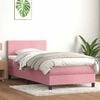 vidaXL Letto a Molle con Materasso e LED Rosa 100x220 cm in Velluto