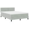 vidaXL Letto a molle con materasso Grigio chiaro 140 x 200 cm Velluto