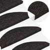 vidaXL Tappeti Adesivi per Scale 15 pz 56x17x3 cm Nero