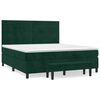 vidaXL Giroletto a Molle con Materasso Verde Scuro 160x200 cm Velluto