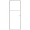 vidaXL Porta Interna 83x201,5 cm Bianca in Vetro ESG e Alluminio