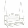 vidaXL Panchina a Dondolo Acciaio 115 x 61 x 63 cm Bianco Antico