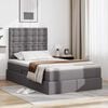 vidaXL Letto con contenitore e LED Grigio 120 x 200 cm Pelle Sintetica