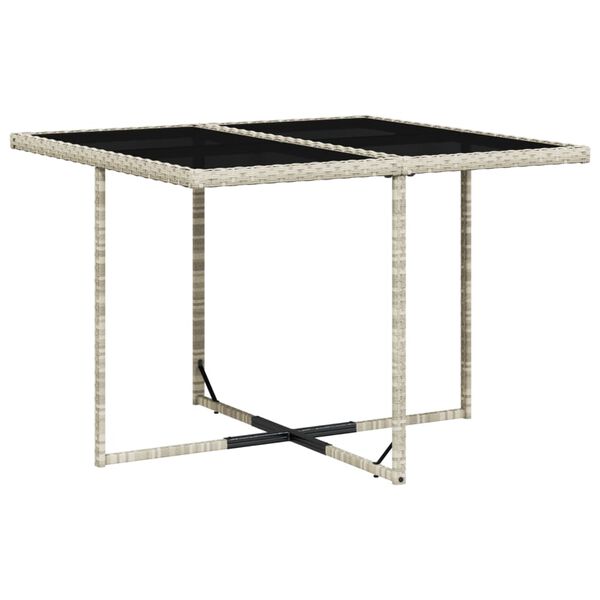 vidaXL Set Pranzo da Giardino 9pz con Cuscini Grigio Chiaro Polyrattan