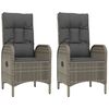 vidaXL Sedie da Giardino 2 pz in Polyrattan Grigio