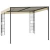 vidaXL Gazebo a Parete 3x3 m Crema in Tessuto