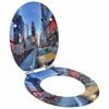 vidaXL Sedile per toilette con chiusura morbida Multicolore 44 x 38 cm