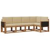 vidaXL Set di divani da esterno 5 pz 5-Posti Naturale e Beige