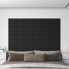 vidaXL Testiera da Parete 12 pcs Nero 30 x 15 cm Pelle Sintetica