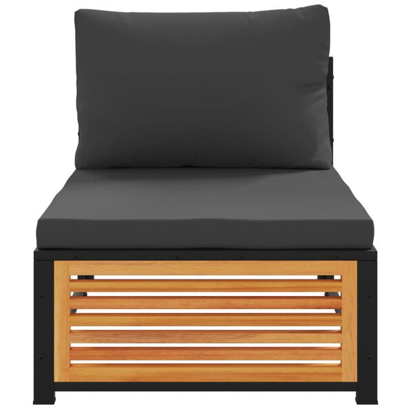 vidaXL Divano da Giardino Senza Braccioli con Cuscini Massello Acacia