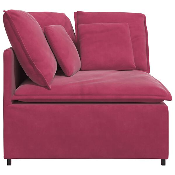 vidaXL Modulo Angolare Divano Modulare con Cuscini Rosso Vino 100 cm