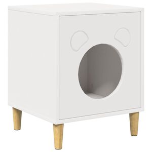 vidaXL Casa per Gatti Bianco 42,5 x 40 x 53 cm Legno multistrato