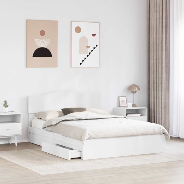 vidaXL Letto con Contenitore Bianco 160 x 200 cm Legno multistrato