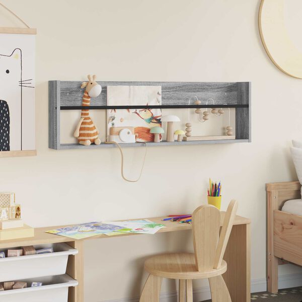 vidaXL Scaffale per riviste Grigio Sonoma 100 x 12 x 30 cm